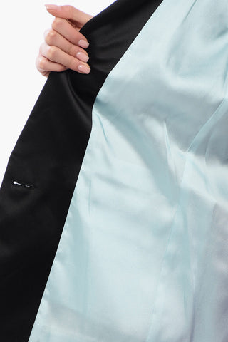 Wool-Blend Blazer CRYSTAL FRINGED with Shawl Lapel