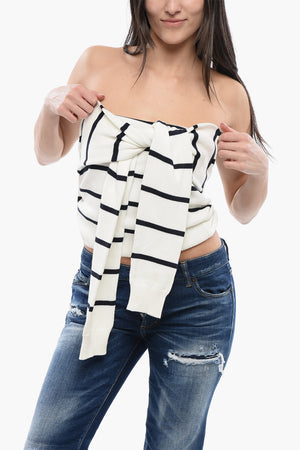 Maglia SLEEVE KNOT in Cotone a Righe Awning