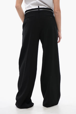 Double-pleated ICON Palazzo Pants with Zip Waist Detail