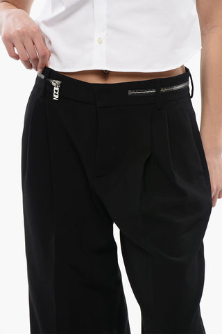 Double-pleated ICON Palazzo Pants with Zip Waist Detail