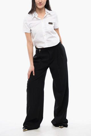 Double-pleated ICON Palazzo Pants with Zip Waist Detail