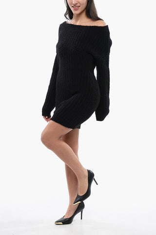 Off-Shoulder Kleid aus Alpaka-Mix