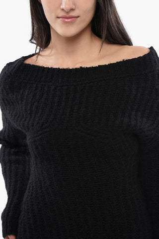 Off-Shoulder Kleid aus Alpaka-Mix