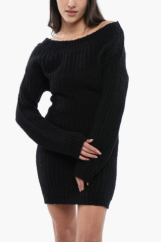 Off-Shoulder Kleid aus Alpaka-Mix