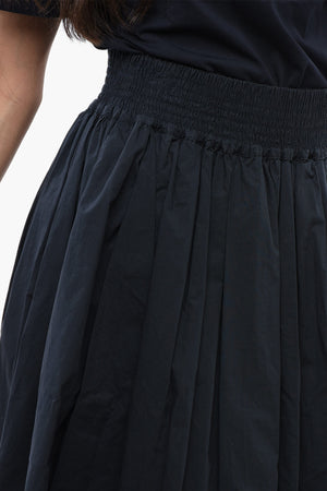 면 포플린 플레어 미디 스커트