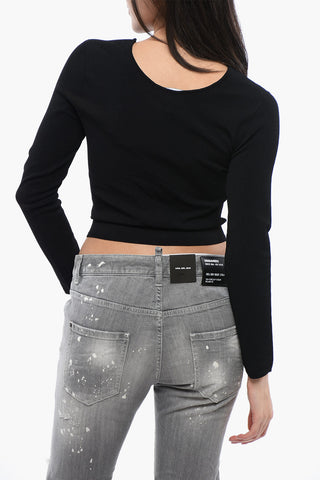 Cut-Out-Top aus Strick mit Perlendetail