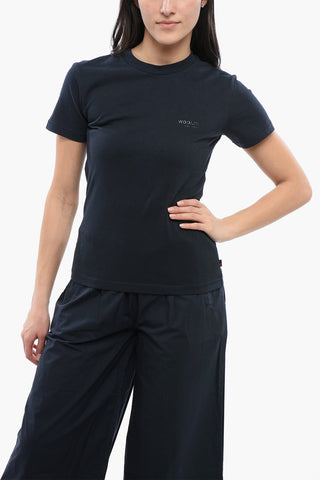 T-Shirt Girocollo in Cotone Monocromo