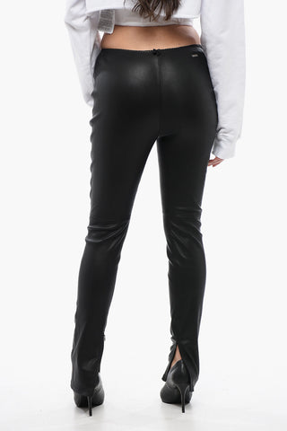 Leather Leggings with Ankle Zip