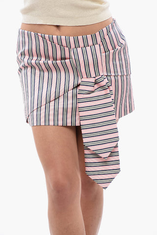 Miniskirt TIE KNOT with Bayadere Pattern