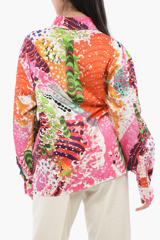 Popeline-Bluse PSYCHEDELIC mit abstraktem Muster