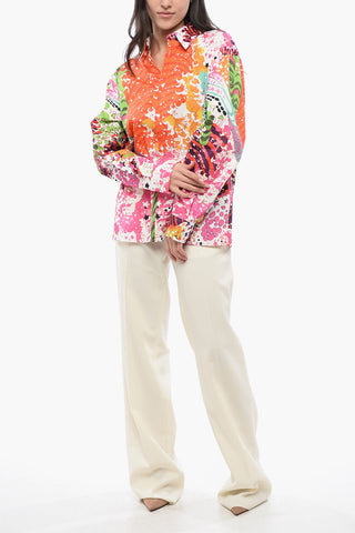 Popeline-Bluse PSYCHEDELIC mit abstraktem Muster