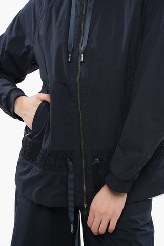 Nylon CRINKLE Windbreaker with Drawstringed Waist