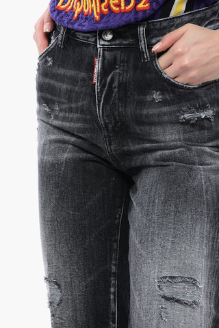 Jeans Boston Fit in Denim Distressed 18cm