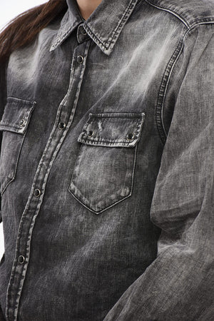 Saharan Shirt POLICEMAN in Stone-Washed Denim