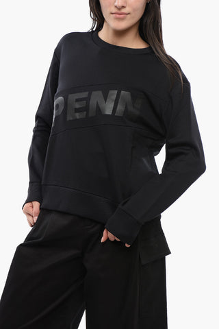 PENN-RICH Felpa Girocollo in Misto Cotone con Logo Stampato