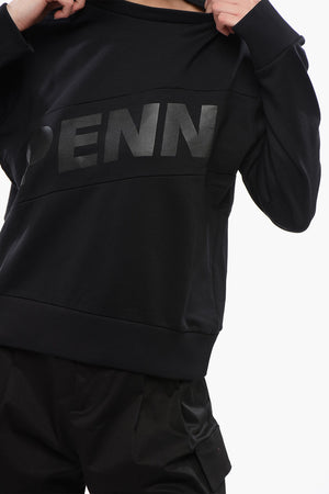 PENN-RICH Cotton-Blend Crewneck Sweatshirt with Printed Logo