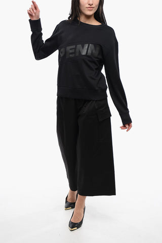 PENN-RICH Felpa Girocollo in Misto Cotone con Logo Stampato