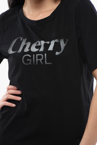 Rundhals-T-Shirt CHERRY GIRL aus Baumwolle