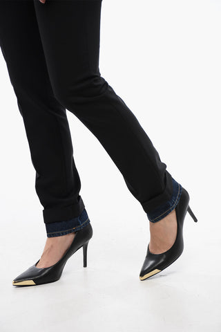 Stretch Wool Brad Fit Pants with Denim Hem