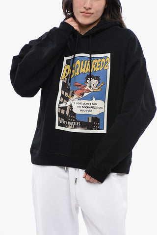 Felpa Hoodie Oversized BETTY BATTLES in Cotone Garzato