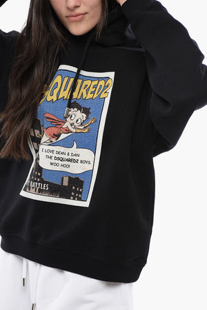 Felpa Hoodie Oversized BETTY BATTLES in Cotone Garzato