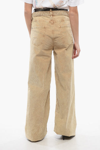 5-Taschen-Kordhose Mit Nieten-Detail Aus Denim