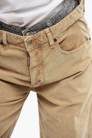 5-Taschen-Kordhose Mit Nieten-Detail Aus Denim