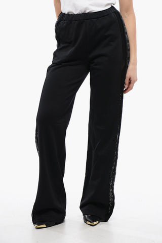 Joggers Straight Fit con Inserti in Mesh e Dettaglio Tape