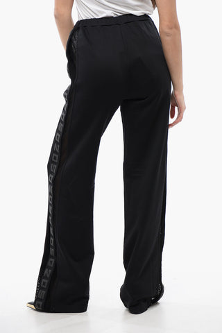 Joggers Straight Fit con Inserti in Mesh e Dettaglio Tape