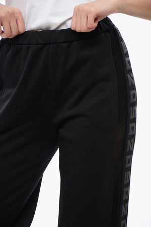 Joggers Straight Fit con Inserti in Mesh e Dettaglio Tape