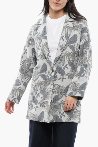 Coat FLORAL with Jacquard Pattern