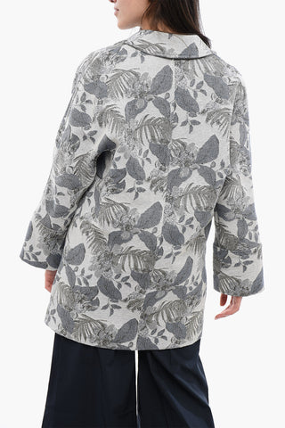 Coat FLORAL with Jacquard Pattern