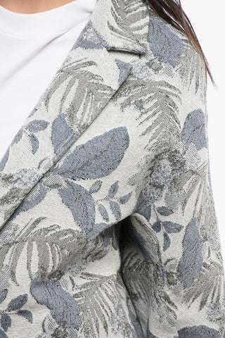 Coat FLORAL with Jacquard Pattern