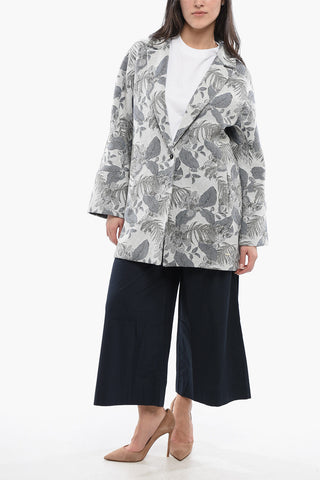 Coat FLORAL with Jacquard Pattern