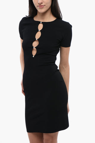 Knit Cut-Out Dress with Pearls