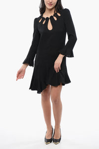 Silk-Blend Dress FLUID with Cut-Out Details