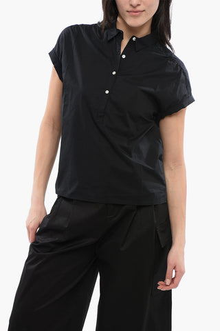 Blusa Smanicata in Popeline di Cotone