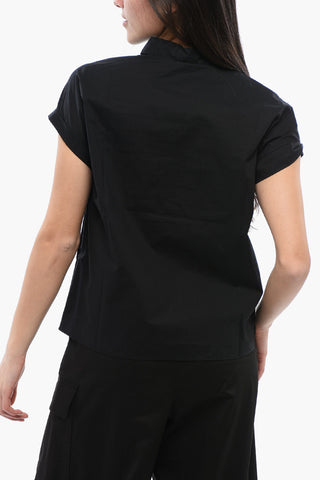 Blusa Smanicata in Popeline di Cotone