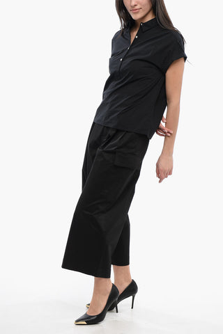 Blusa Smanicata in Popeline di Cotone