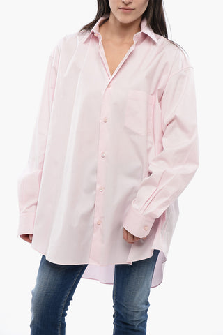 UNISEX Camicia Oversize in Popeline di Cotone con Logo Stampato