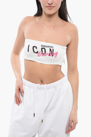Bandeau-Top ICON DARLING mit Print und Stickerei