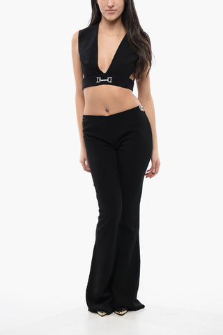 Flared-Fit Pants with Jewel Detail