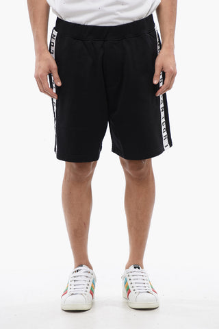 Relax Fit Brushed Cotton Jogger Shorts With Logoed Band