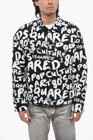 Giubbotto in Denim POP 80'S con Stampa Lettering