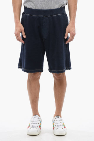 Distressed Effect Brushed Cotton Jogger Shorts
