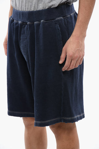 Distressed Effect Brushed Cotton Jogger Shorts
