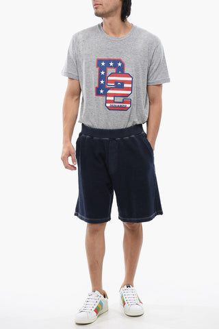 Distressed Effect Brushed Cotton Jogger Shorts