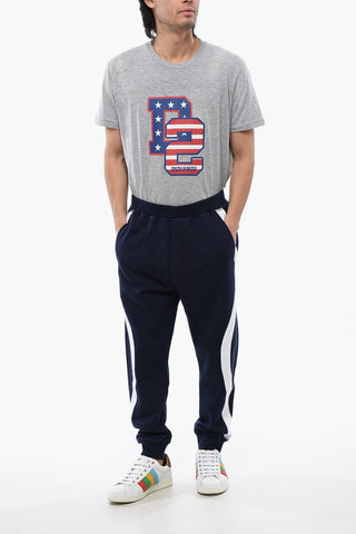 Brushed Cotton Joggers Relax Fit with Contrast Bands