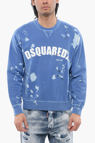 Felpa Girocollo Effetto Distressed Con Stampa Logo