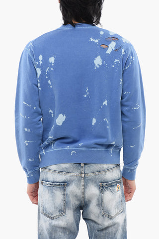 Felpa Girocollo Effetto Distressed Con Stampa Logo